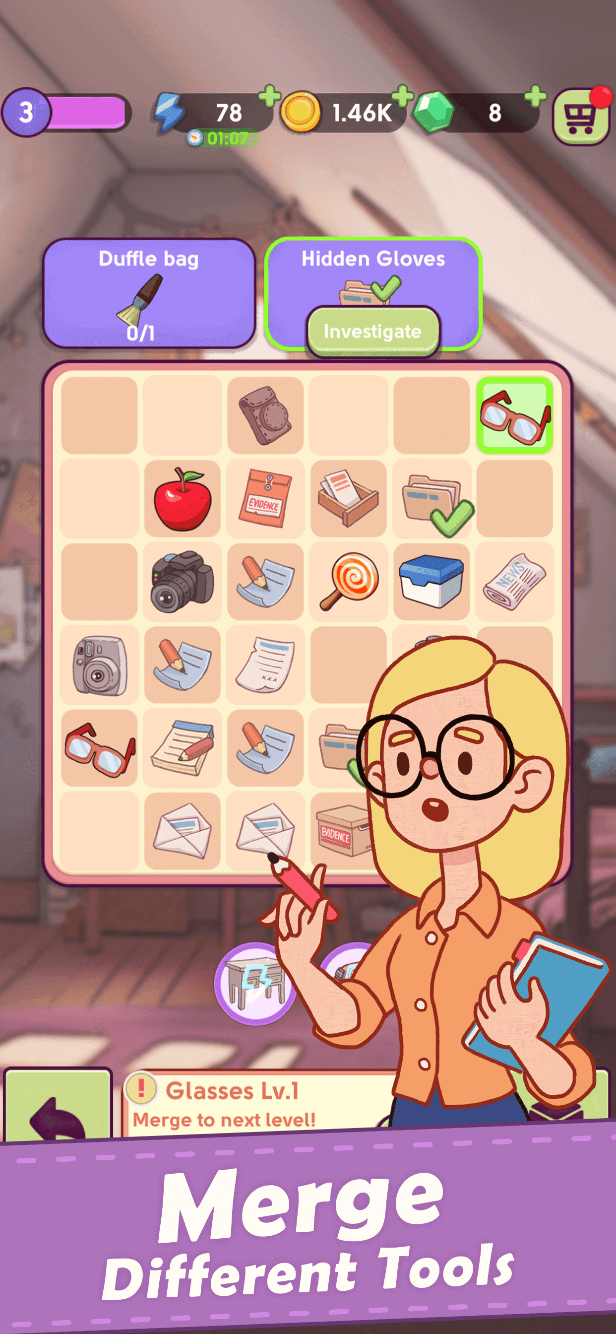 Puzzle Town: Merge Crime Scene Game Screenshot