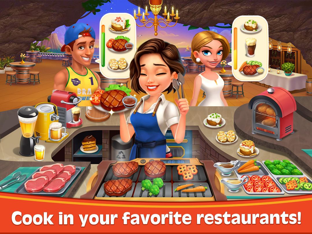 Cooking Rush - Chef's Fever Games 게임 스크린 샷