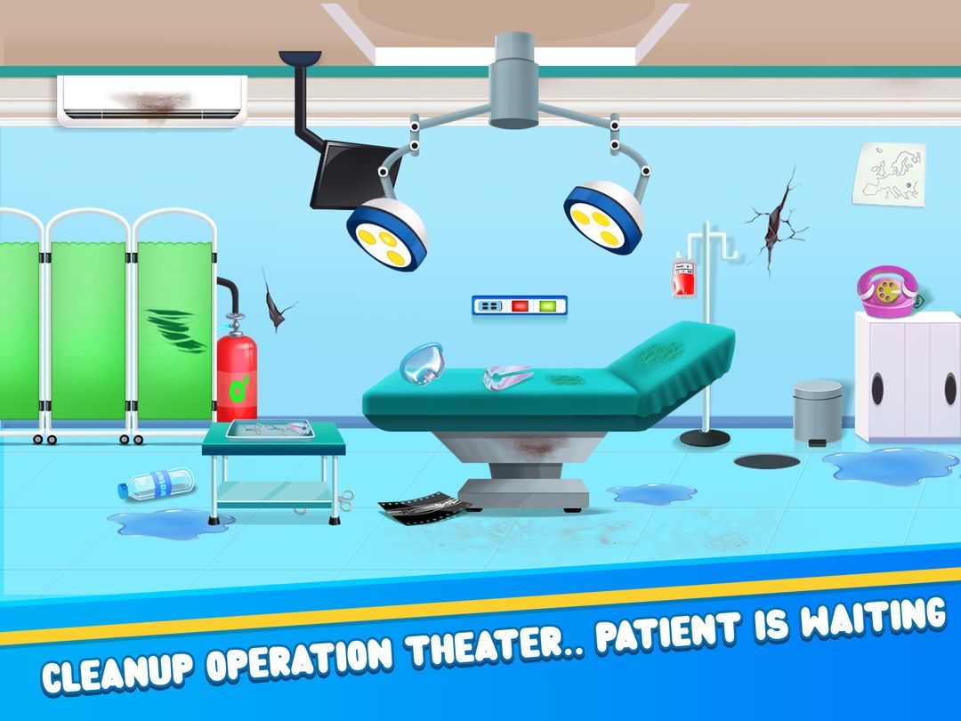 병원 청소 게임 - 당신의 병원 청소 유지 게임 스크린 샷