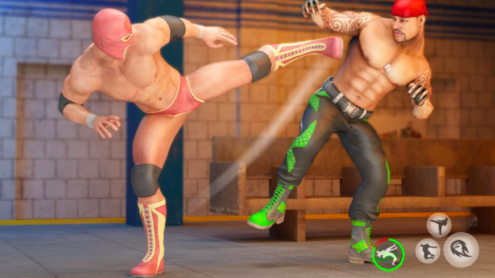 Muscle Bodybuilder Ring Fight Game Screenshot