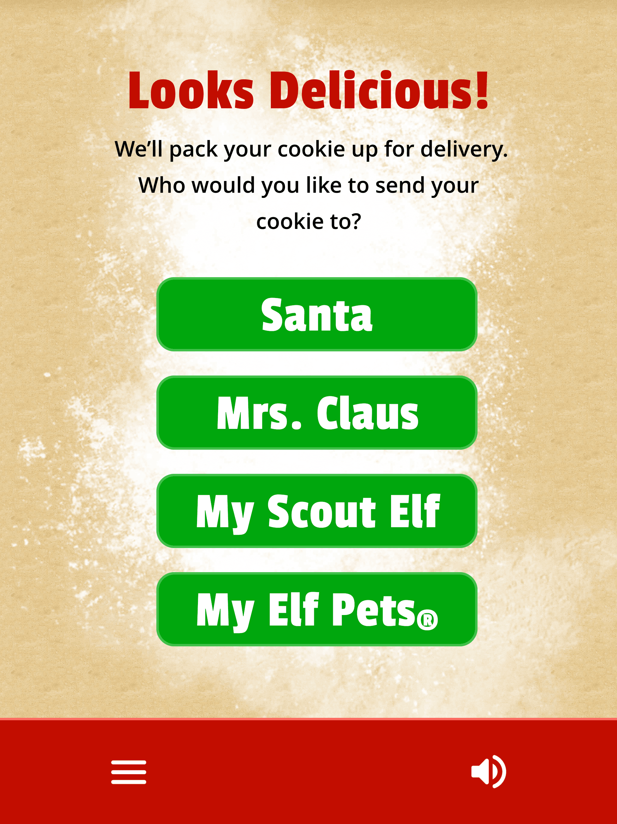 Screenshot of Make a Cookie for Santa — The Elf on the Shelf®