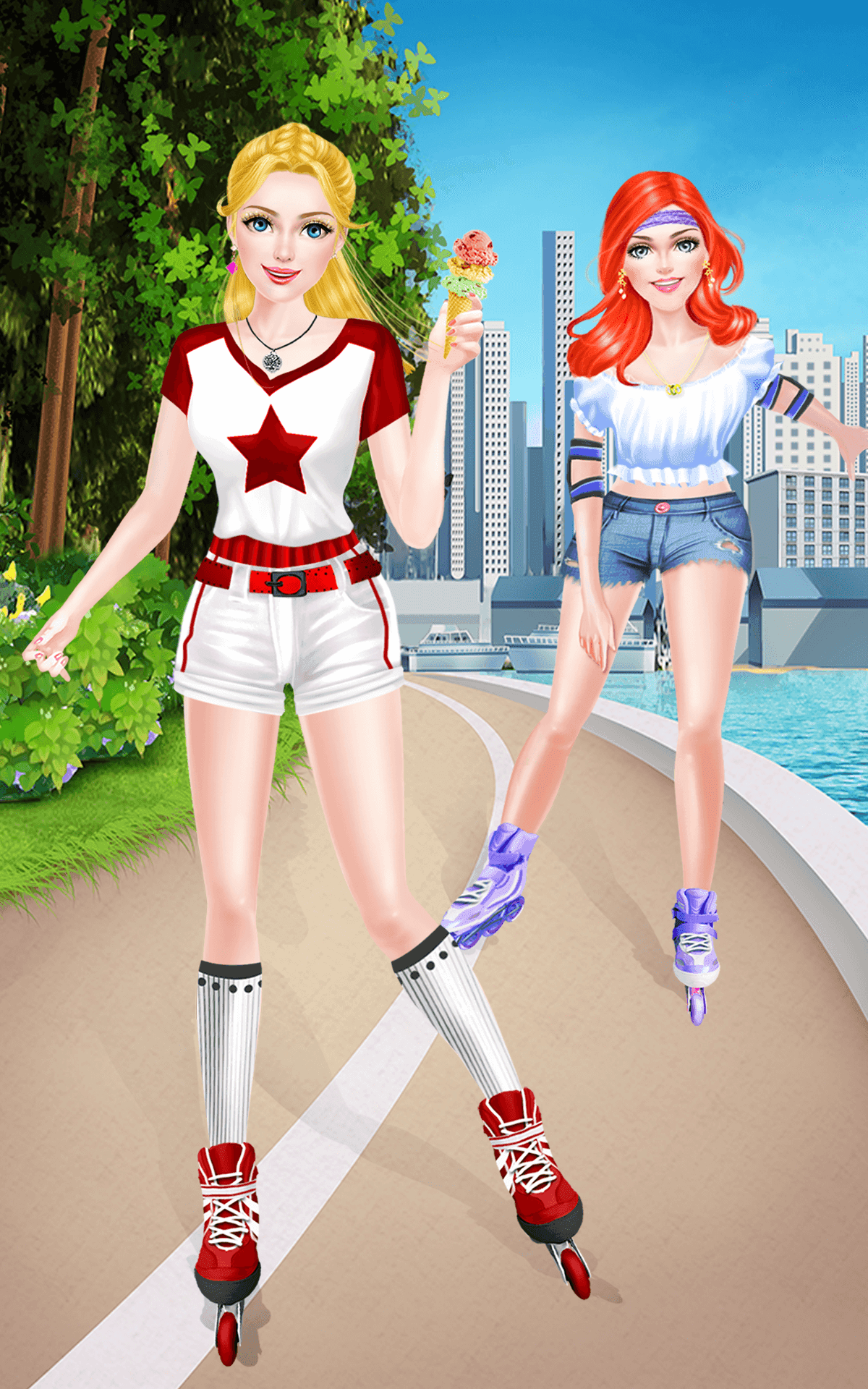 Summer Roller Girl - BFF Salon Game Screenshot