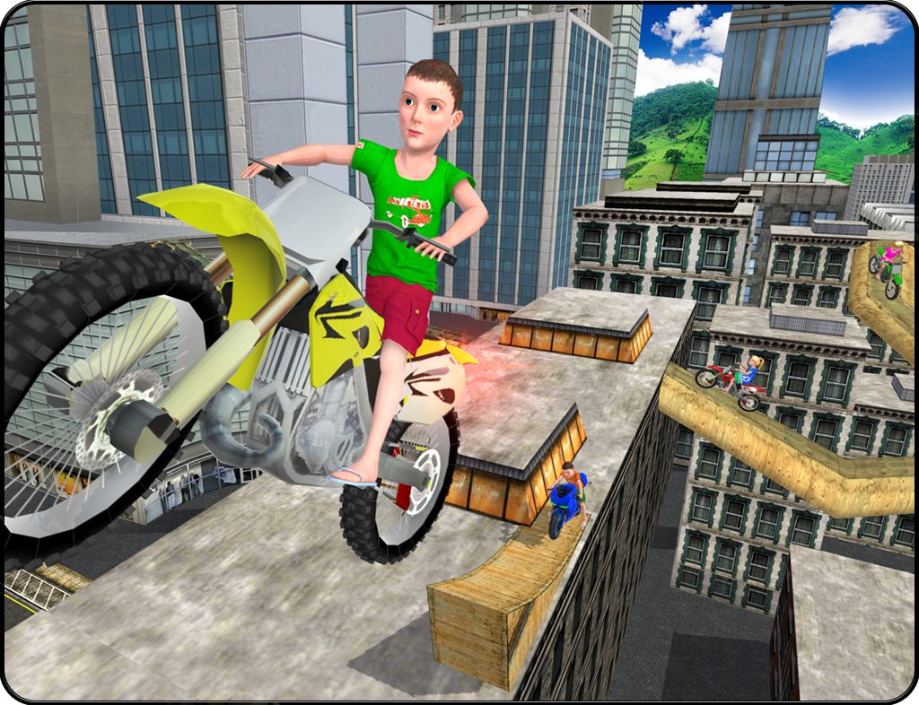 Kids Motorbike Stunts Master Roof Top Arena 2018遊戲截圖