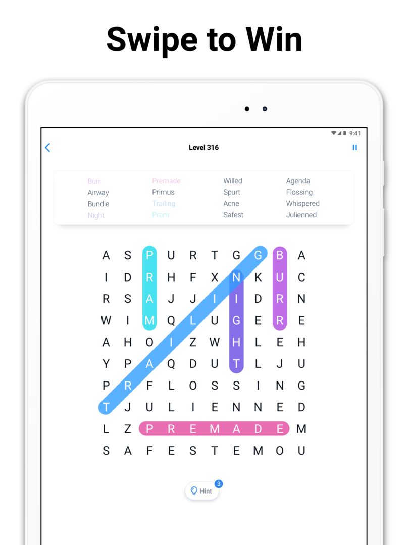 Screenshot of Word Search - crossword puzzle
