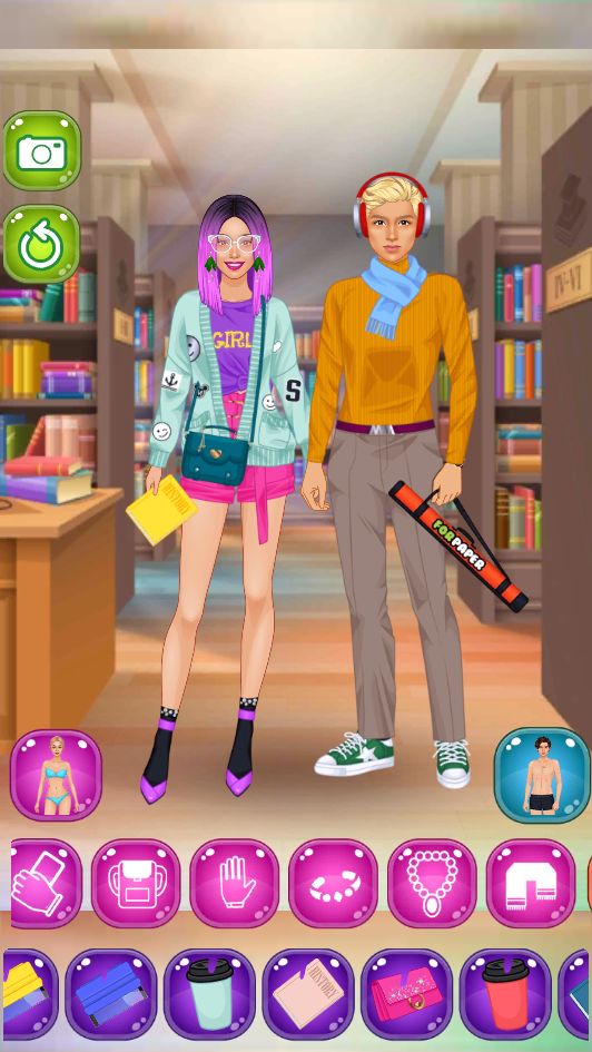School Couple dress up screenshot game