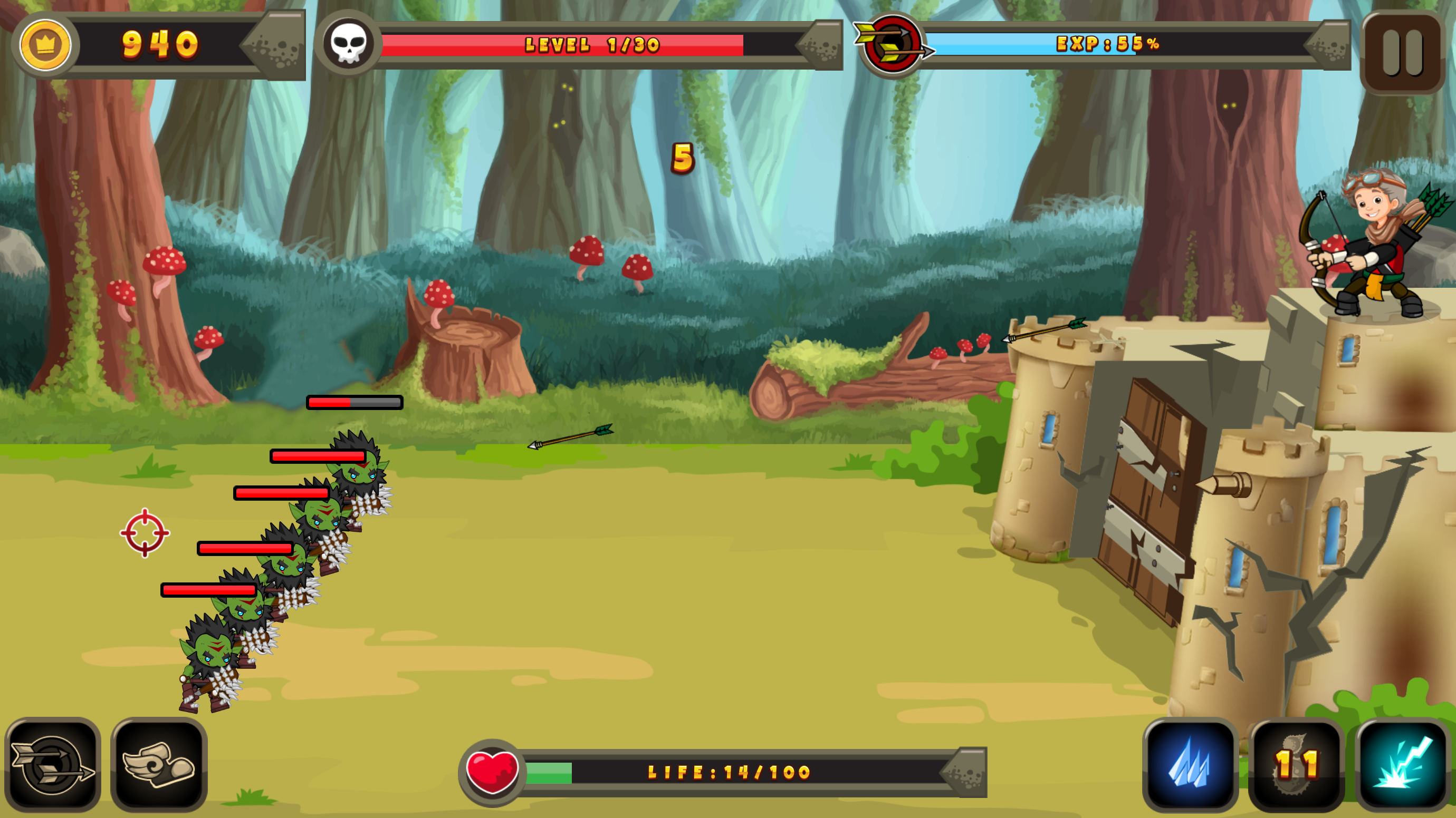 Hero Defense Castle 게임 스크린샷