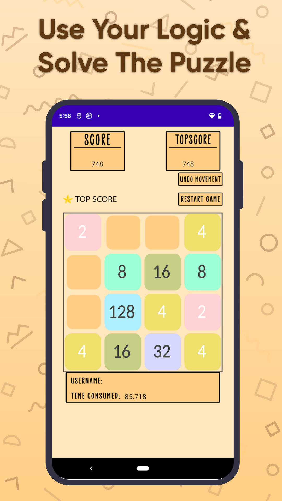 2048 Original Number Game screenshot game