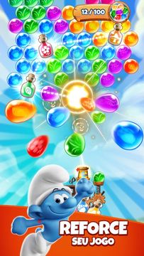 Captura de Tela do Jogo Os Smurfs: Bubble Shooter