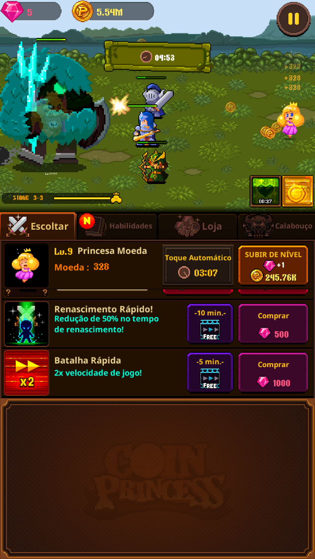Captura de Tela do Jogo Princesa Moeda