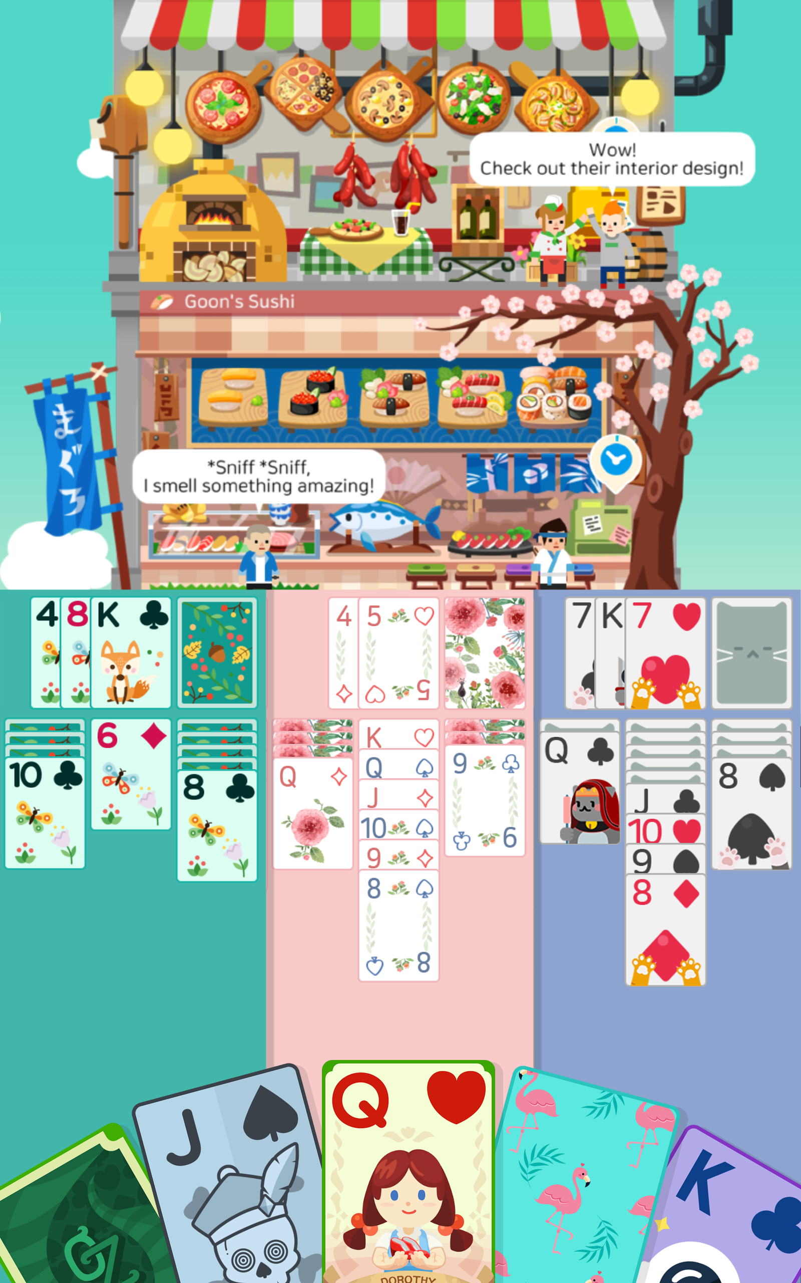 Solitaire Cooking Tower Game Screenshot