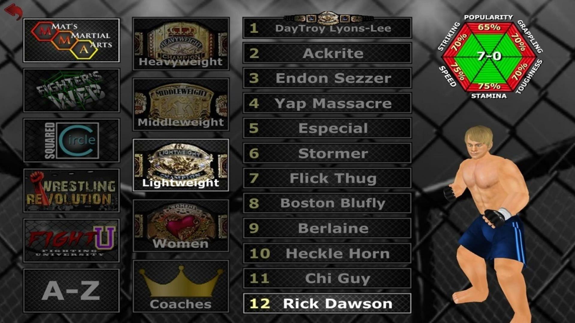 Screenshot of Weekend Warriors MMA