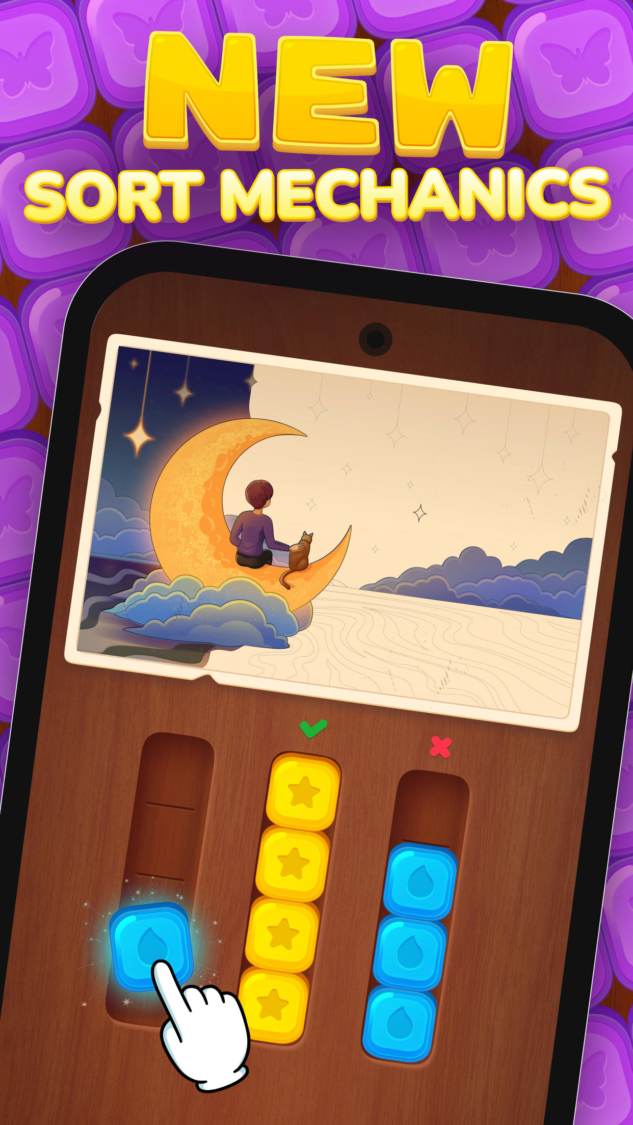 Cuplikan Layar Game Vivid Palette－Wood Block Sort