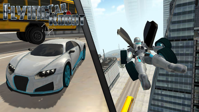 Flying Car Robot Flight Drive Simulator Game 2017 게임 스크린 샷