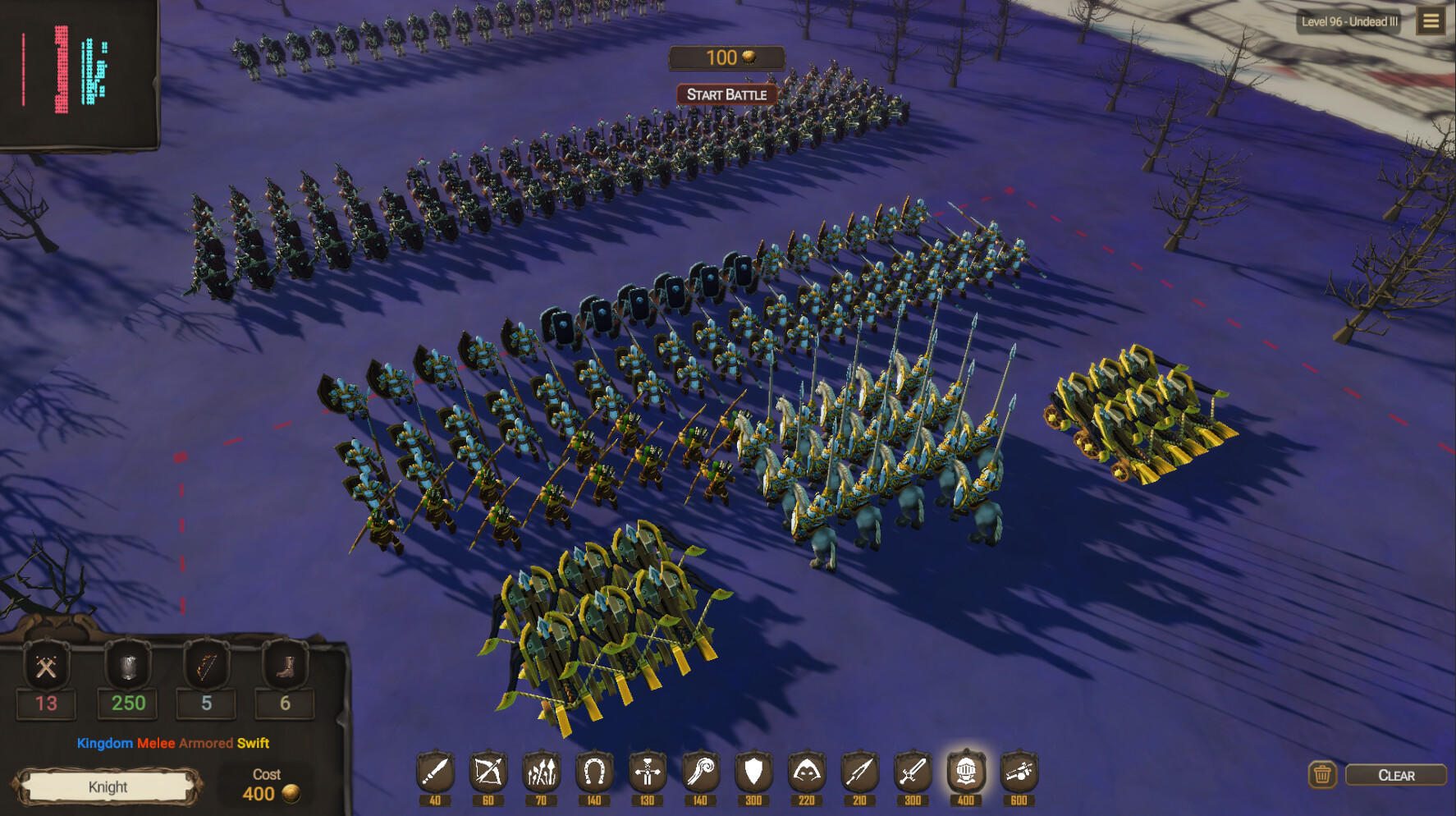 Warlords Battle Simulator 게임 스크린 샷