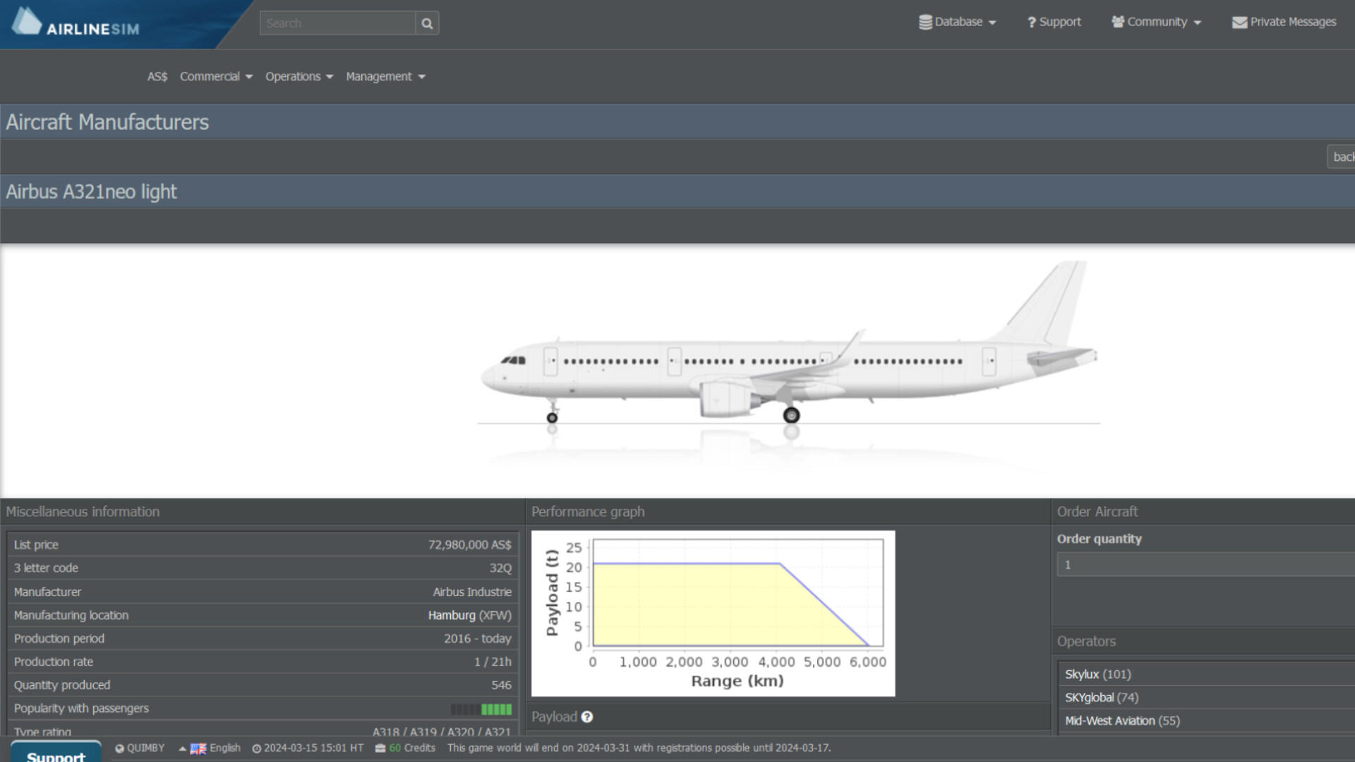 Screenshot of AirlineSim