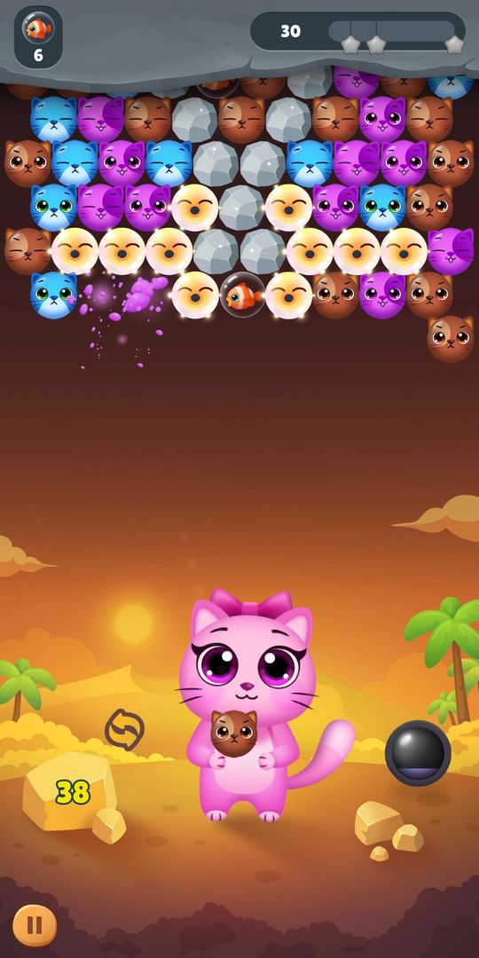 Bubble Shooter Cat - Free Pink Cat Game 2019 screenshot game
