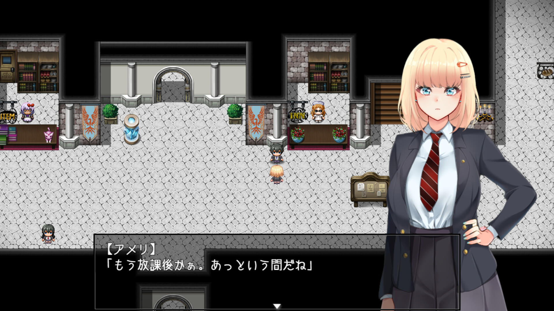 Amelie falls over and over again ~ An endless week in Magic Academy screenshot game