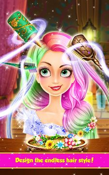 Captura de Tela do Jogo Long Hair Princess Hair Salon
