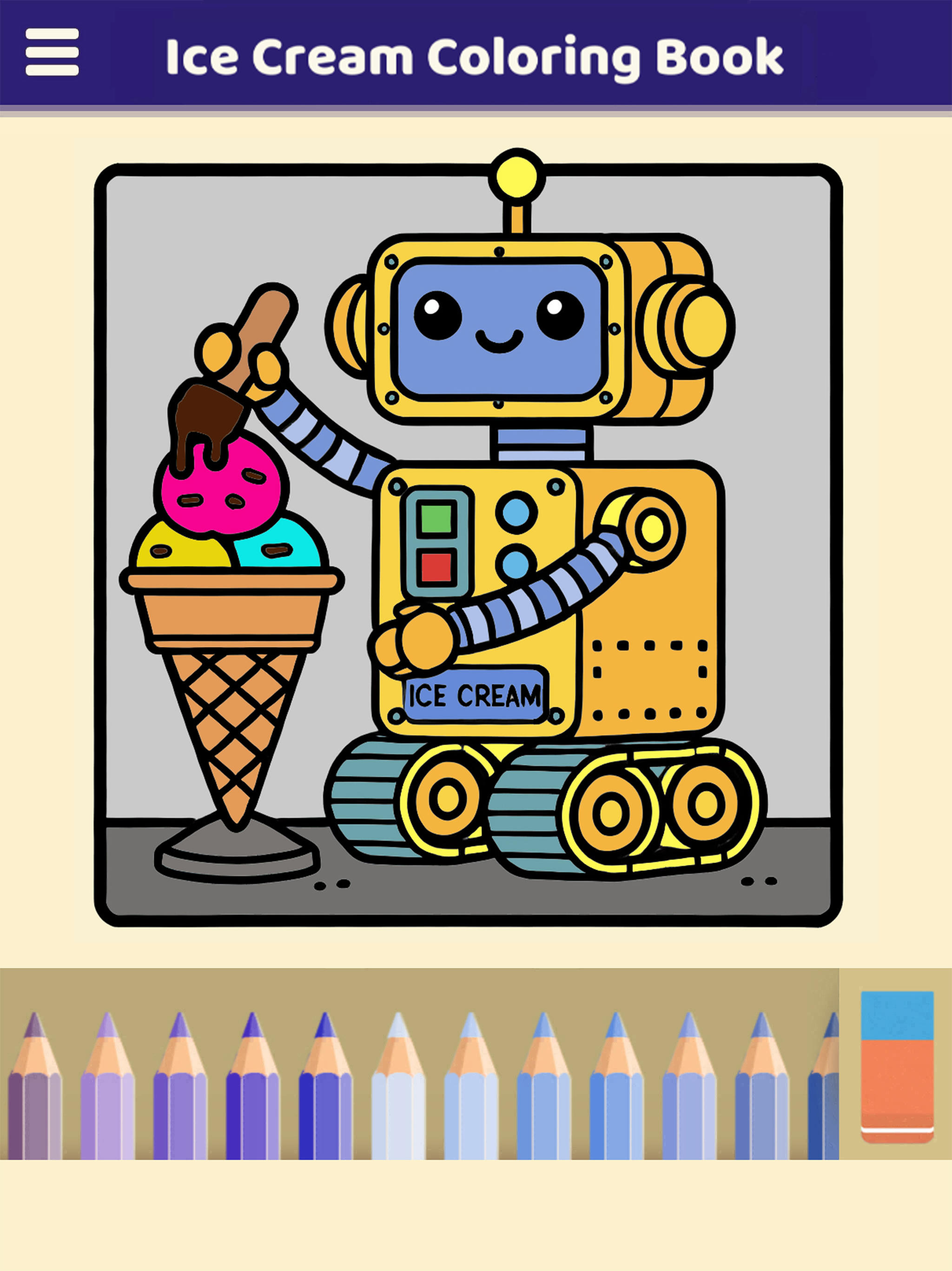 My Ice Cream Coloring Book Game Screenshot