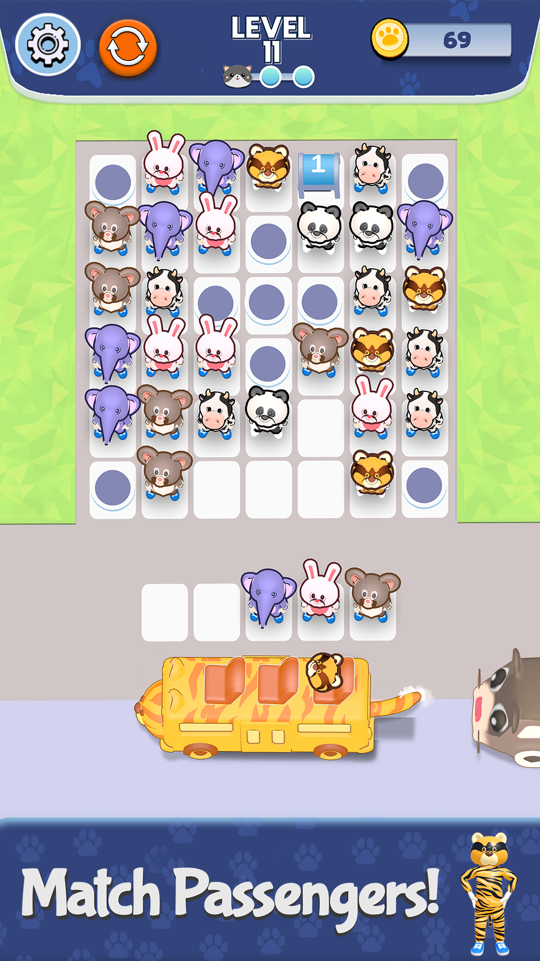 Zoo Animals: Block Jam Game Screenshot