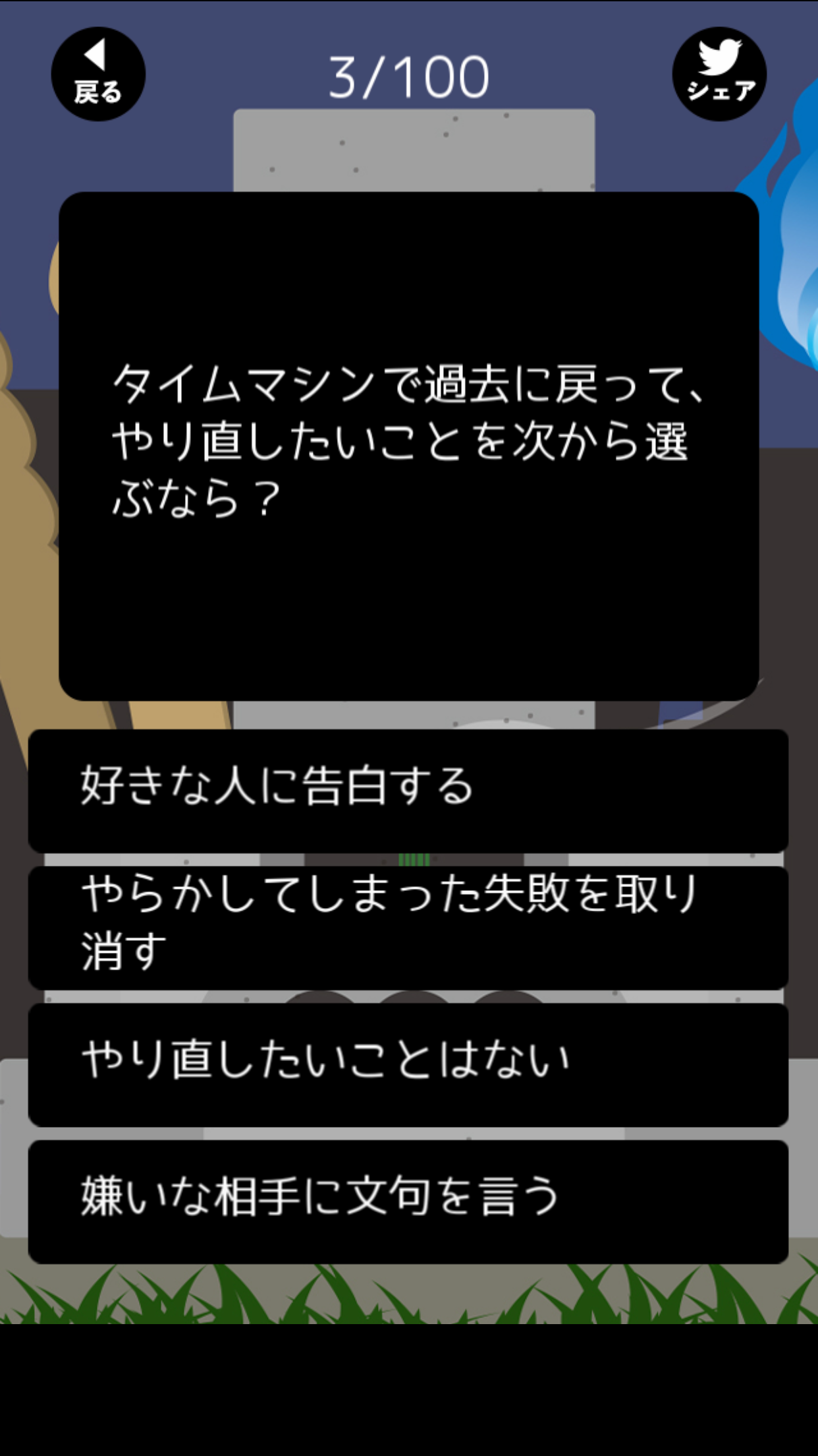 あなたが将来する後悔は？ Game Screenshot