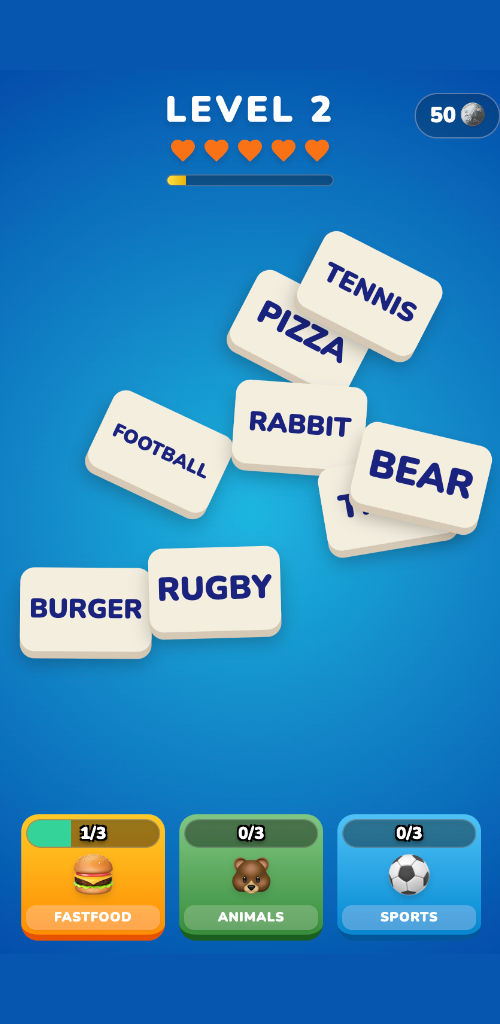 Cuplikan Layar Game Match Words Puzzle