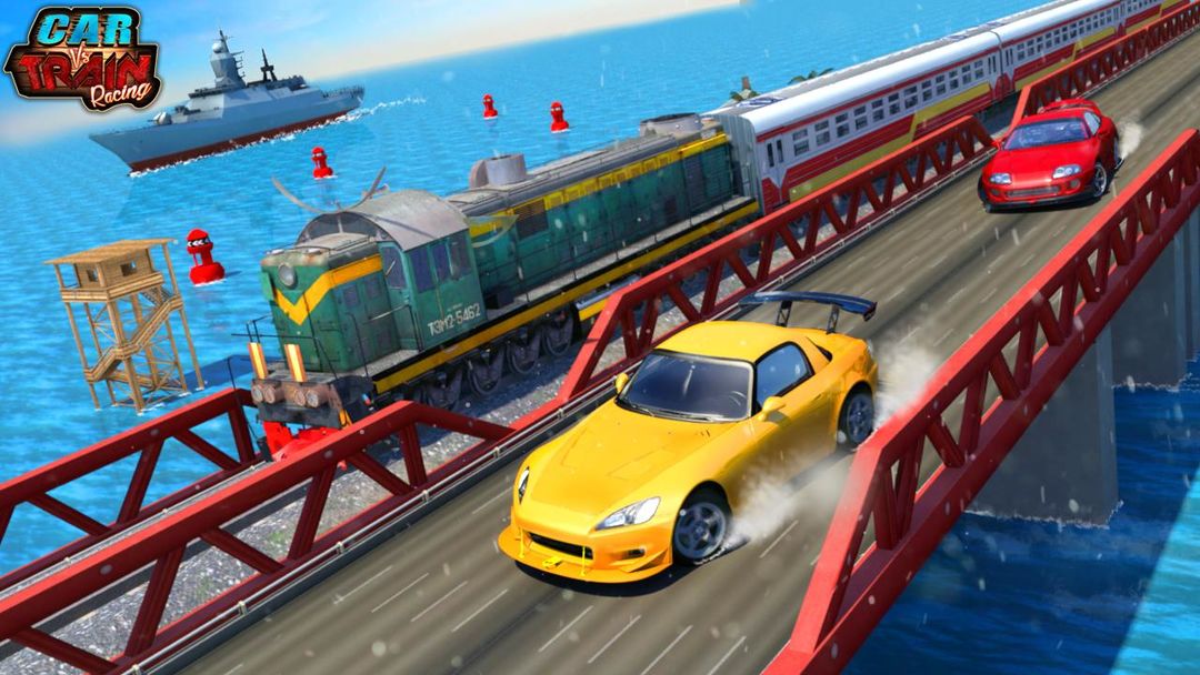 Car Vs Train - Racing Games ภาพหน้าจอเกม