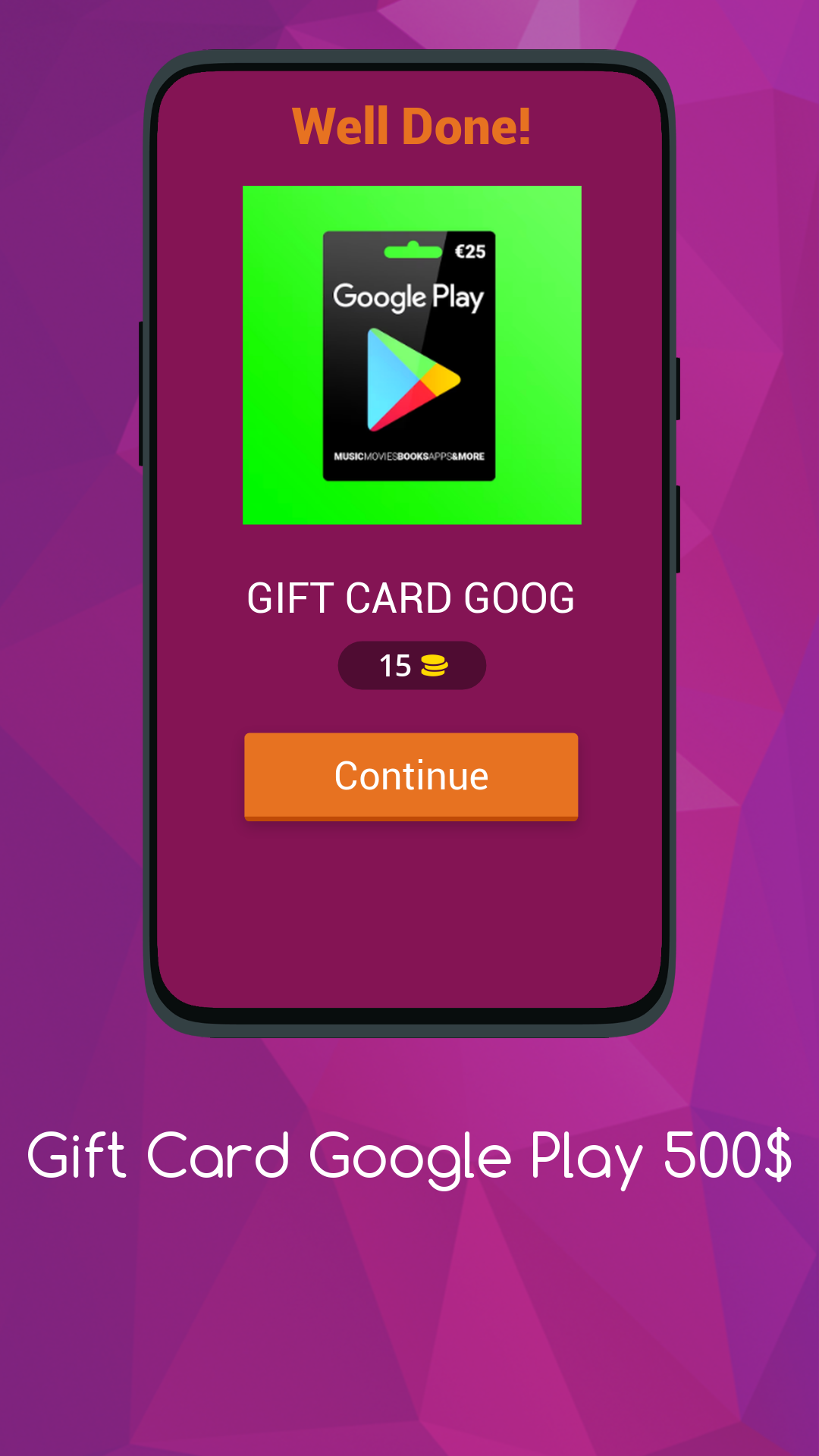 Screenshot of Google Play  dr500 Card Win