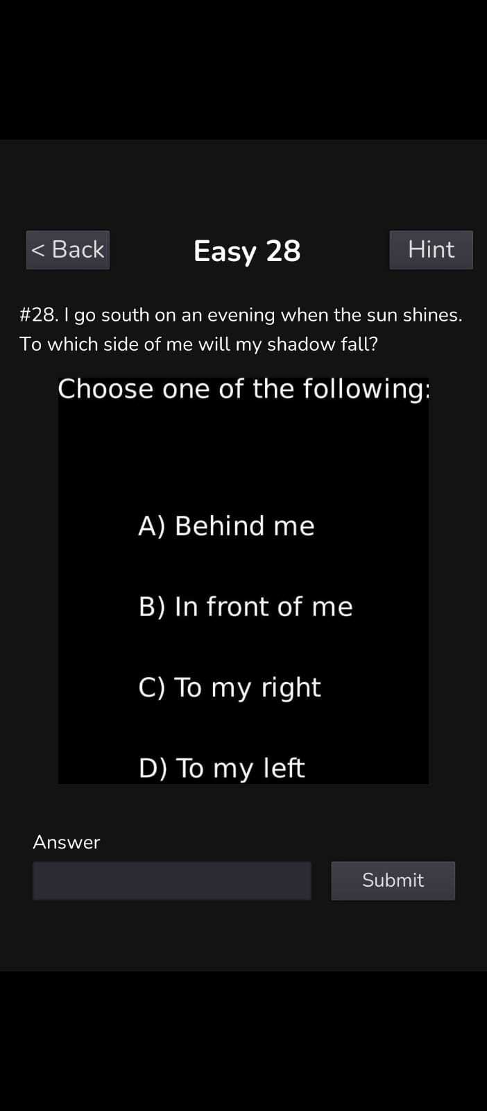 Screenshot of Reasoning Riddles