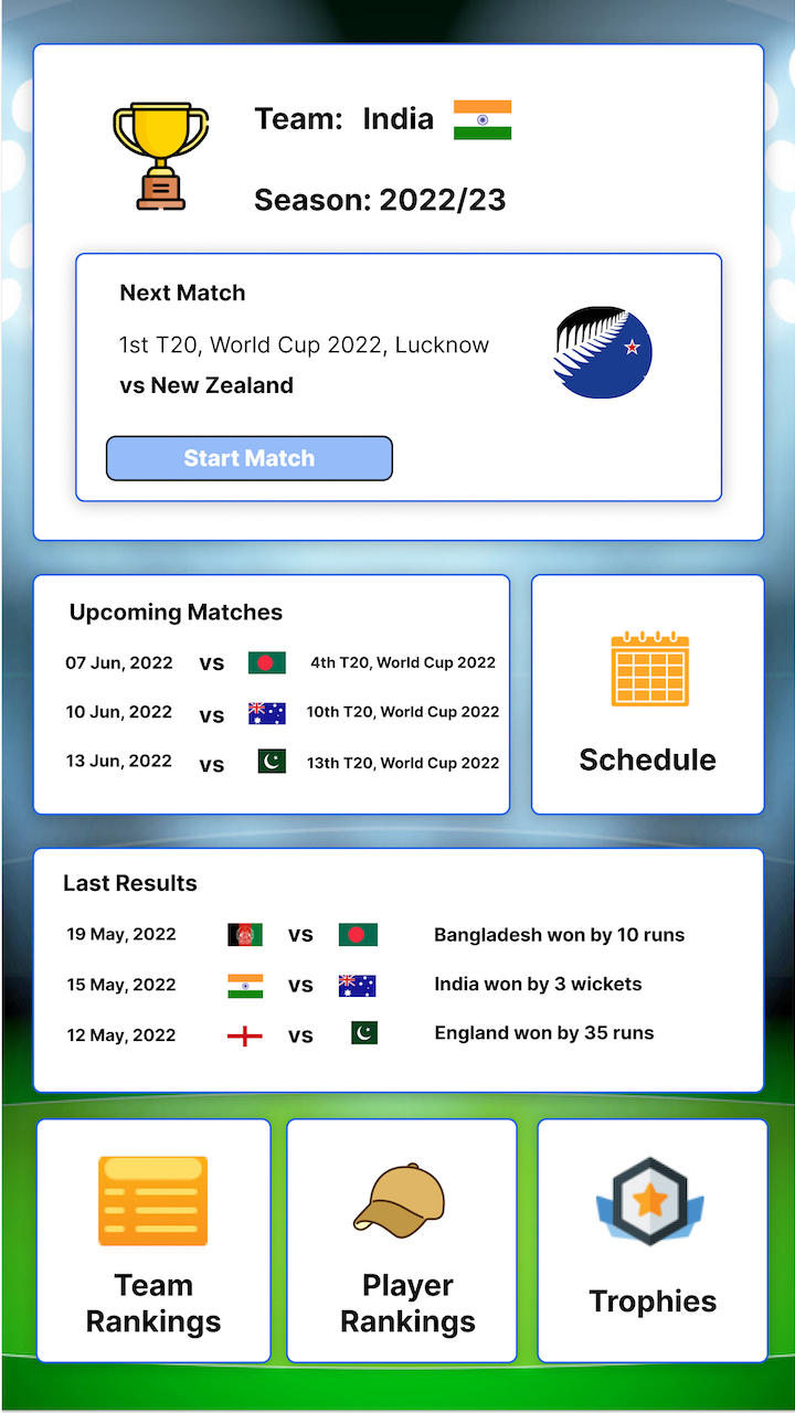 Cricket Manager Journey Game Screenshot
