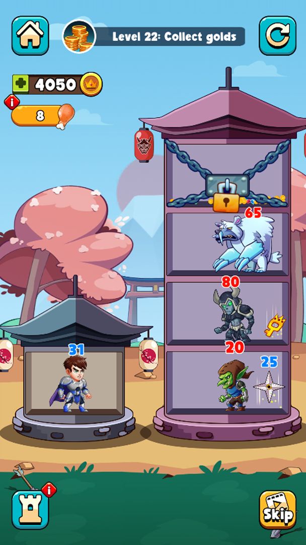 Hero Tower Wars - 퍼즐 병합 게임 스크린 샷