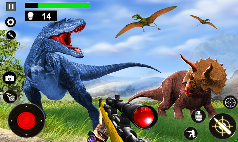 Jogos de armas de caça ao dinossauro selvagem versão móvel