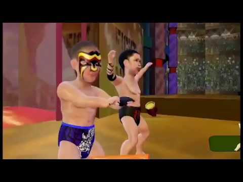 Captura de Tela do Vídeo de Dwarf Wrestling: Smack the super junior wrestlers