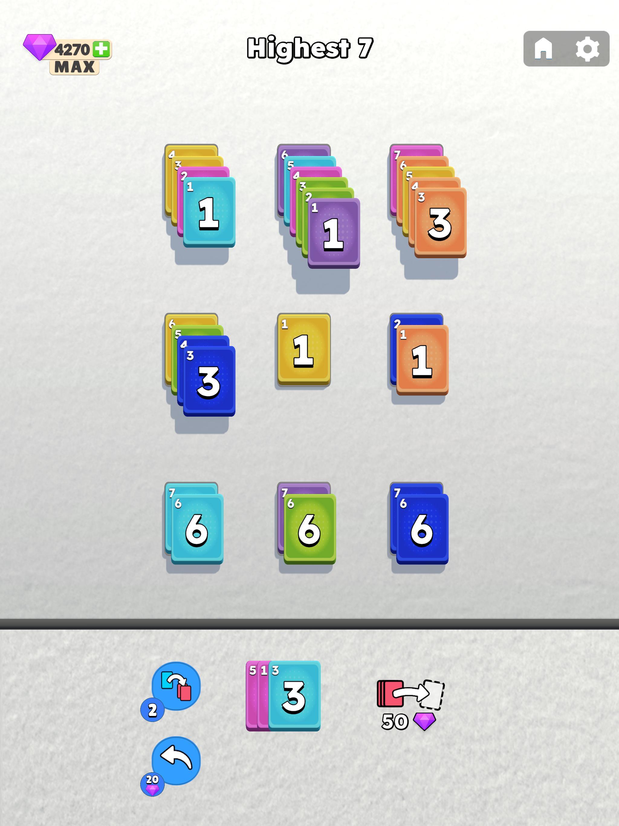 Color Solitaire 3D Game Screenshot
