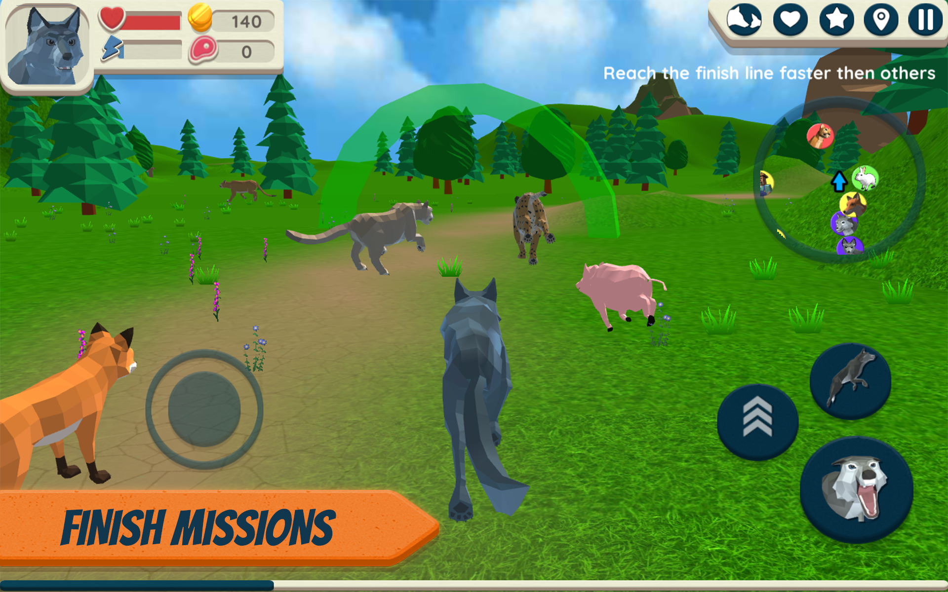 Wolf Simulator: Wild Animals 3 Game Screenshot