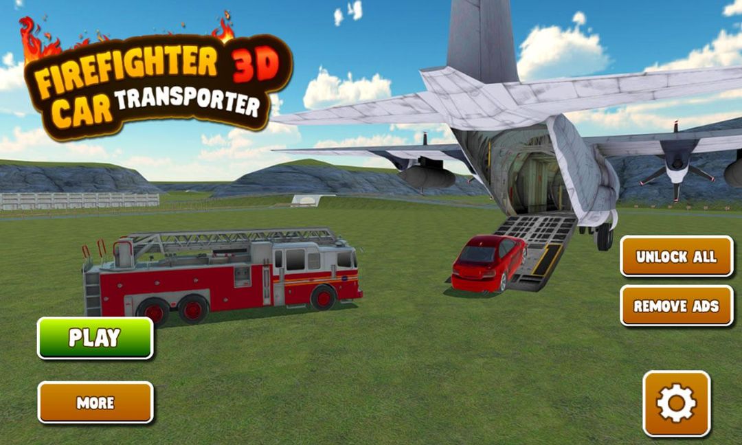 Firefighter Car Transporter 3D 게임 스크린 샷