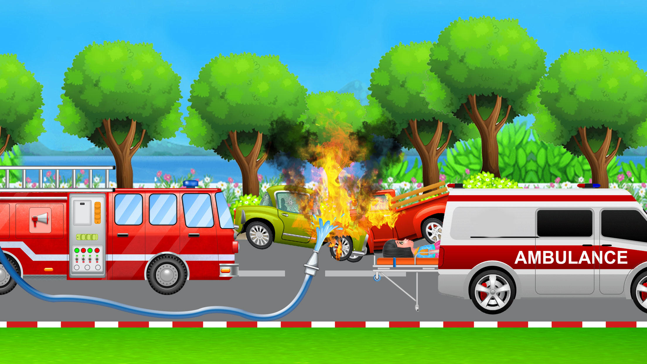 Fire Engine Rescue Truck Games遊戲截圖