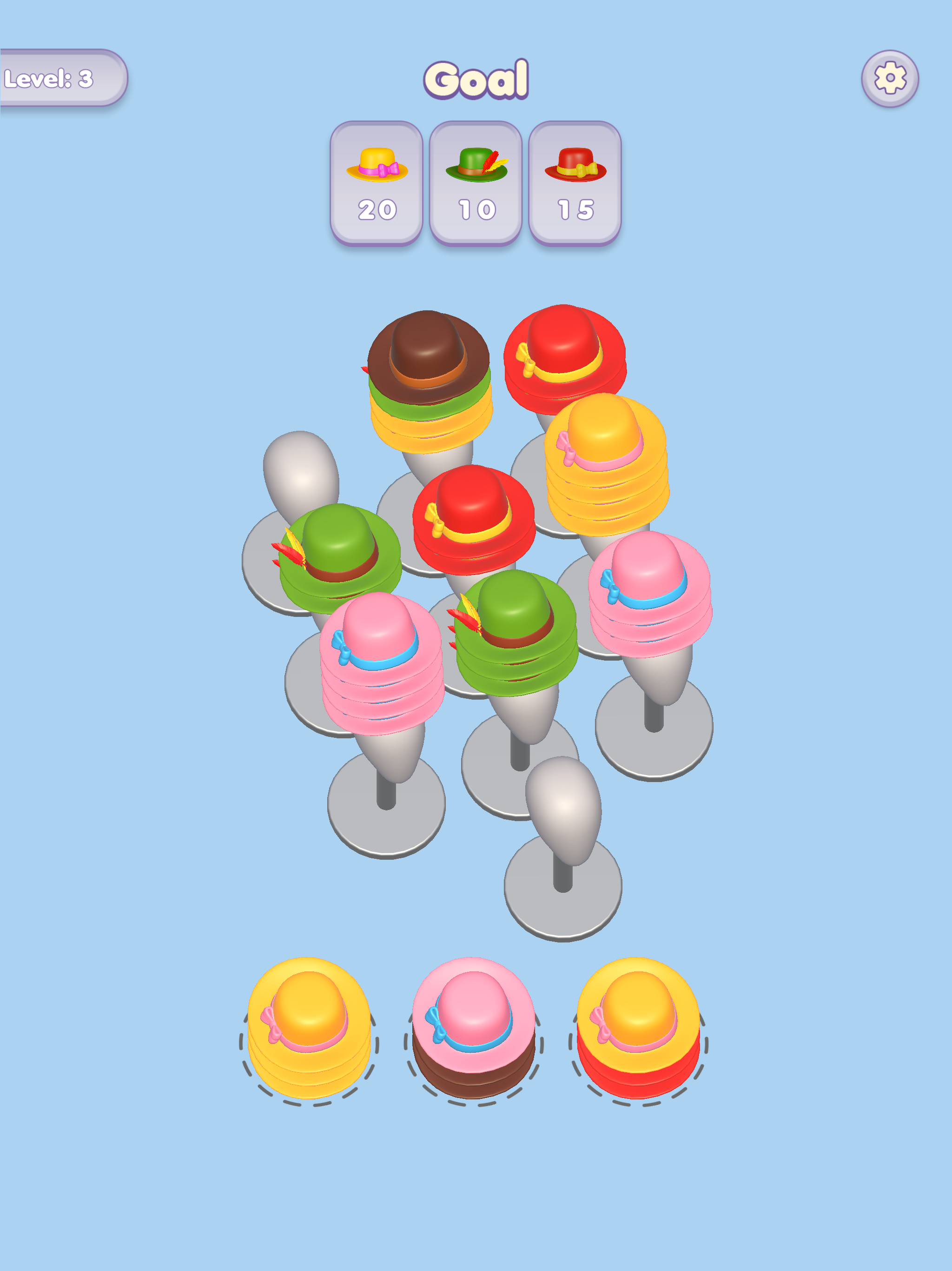 Hat Sort Puzzle Game Screenshot