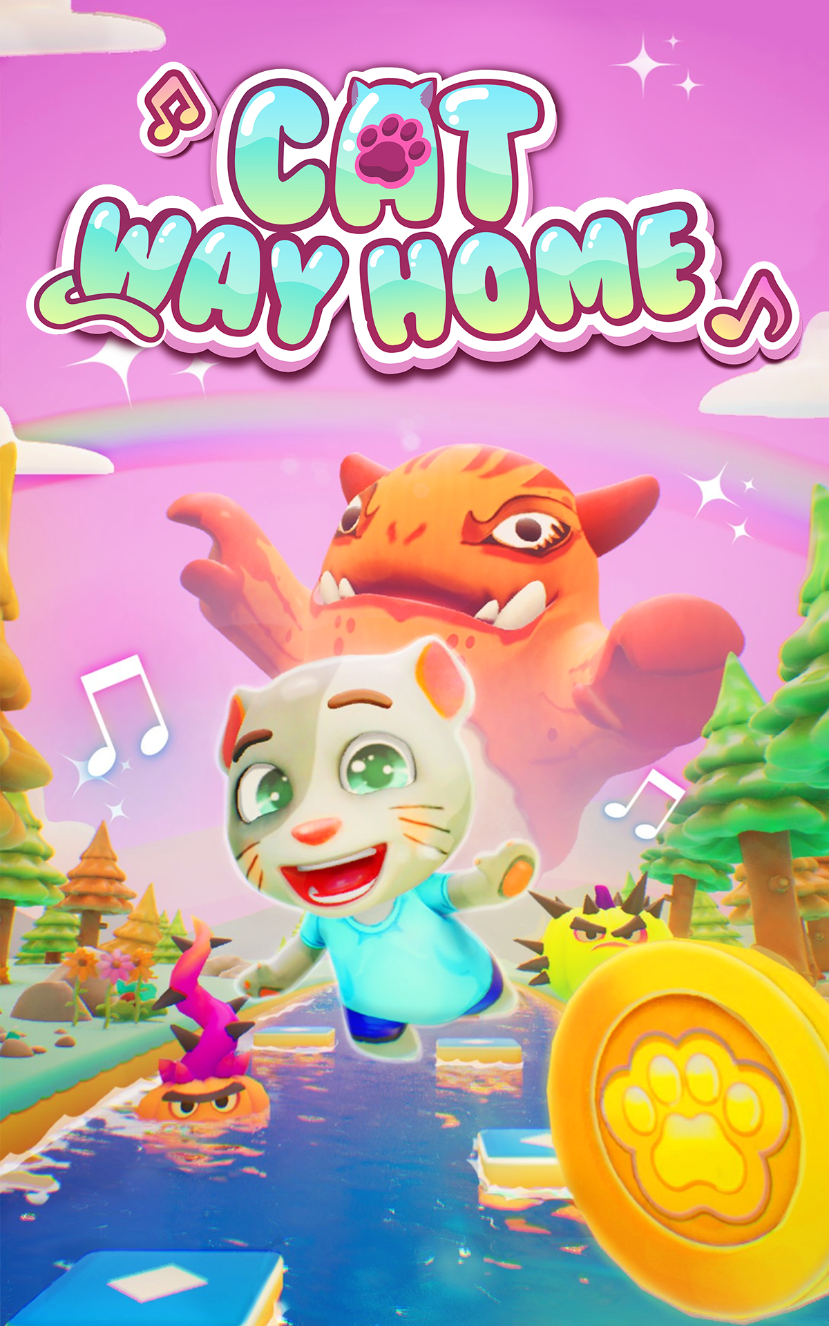 Cat Way Home: Run & Collect screenshot game