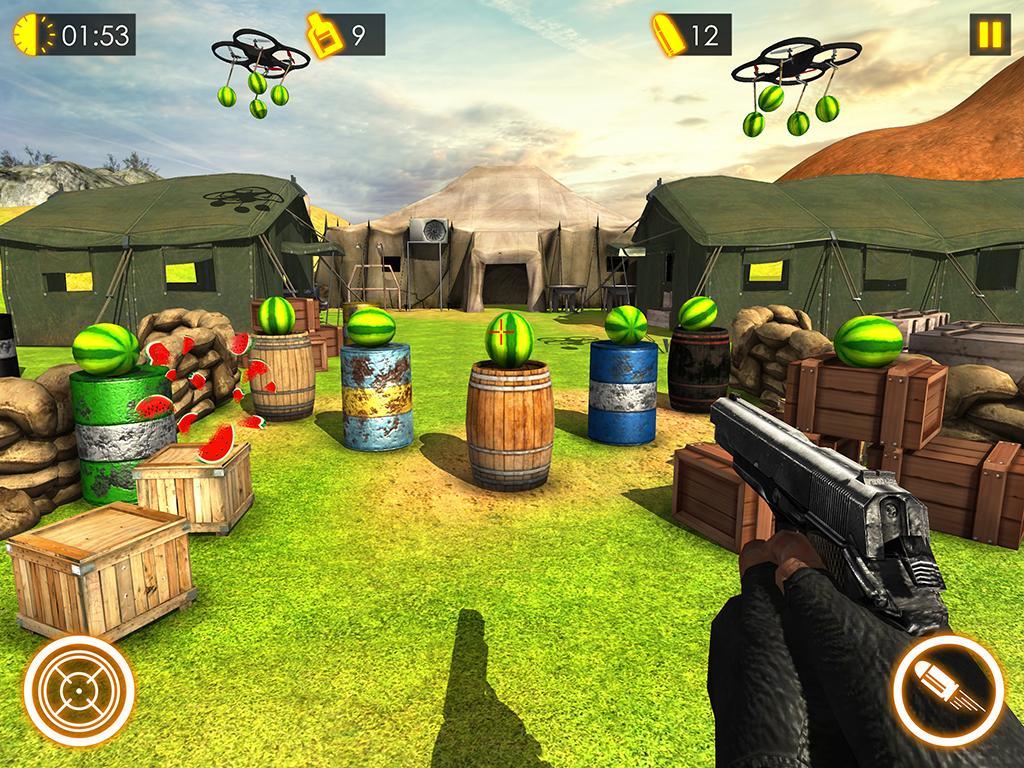 Watermelon shooting game 3D screenshot game