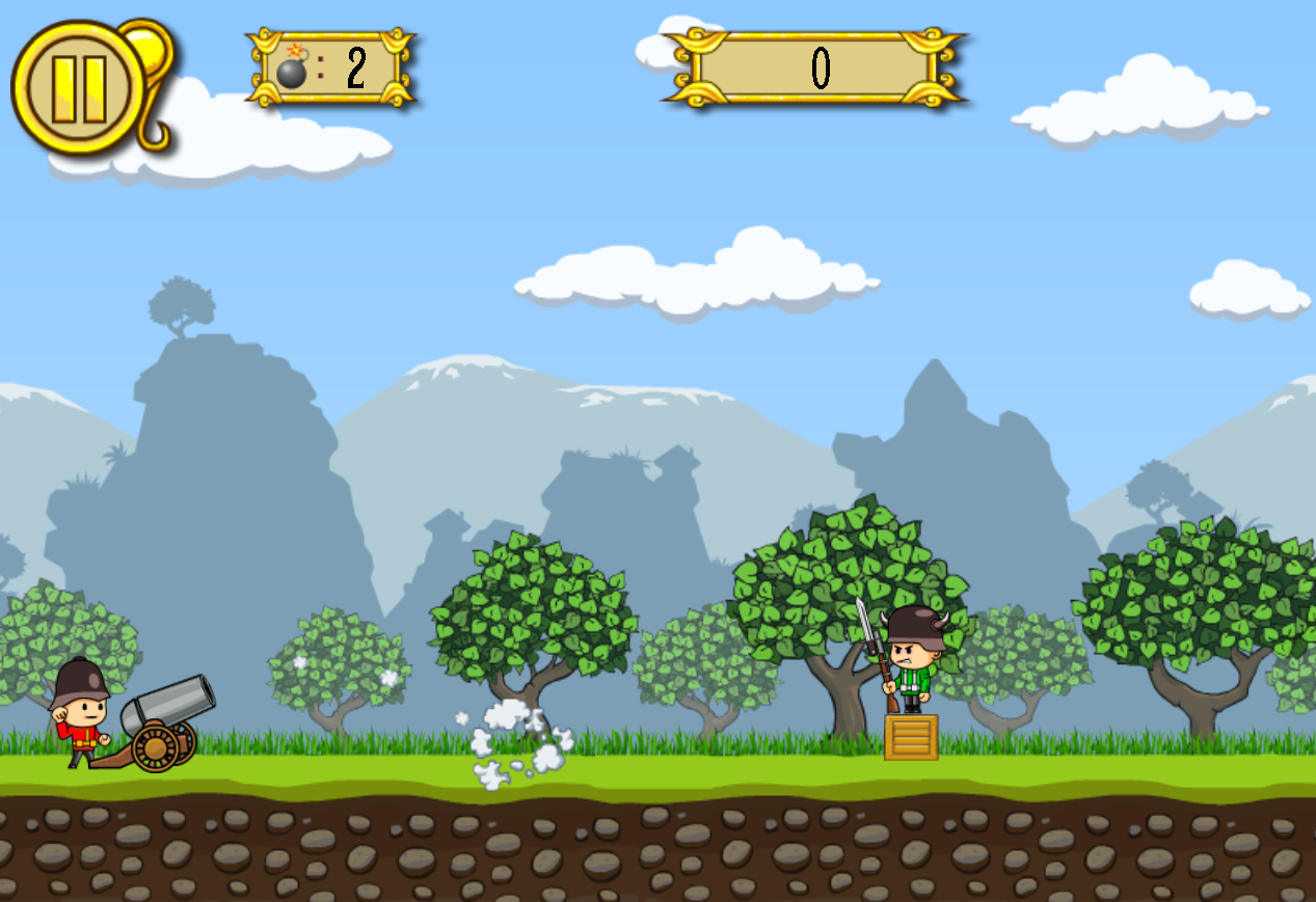 Cannons And Soldiers Game Screenshot