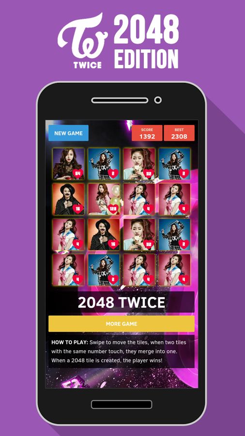 🌟 2048 TWICE Puzzle Game 게임 스크린 샷