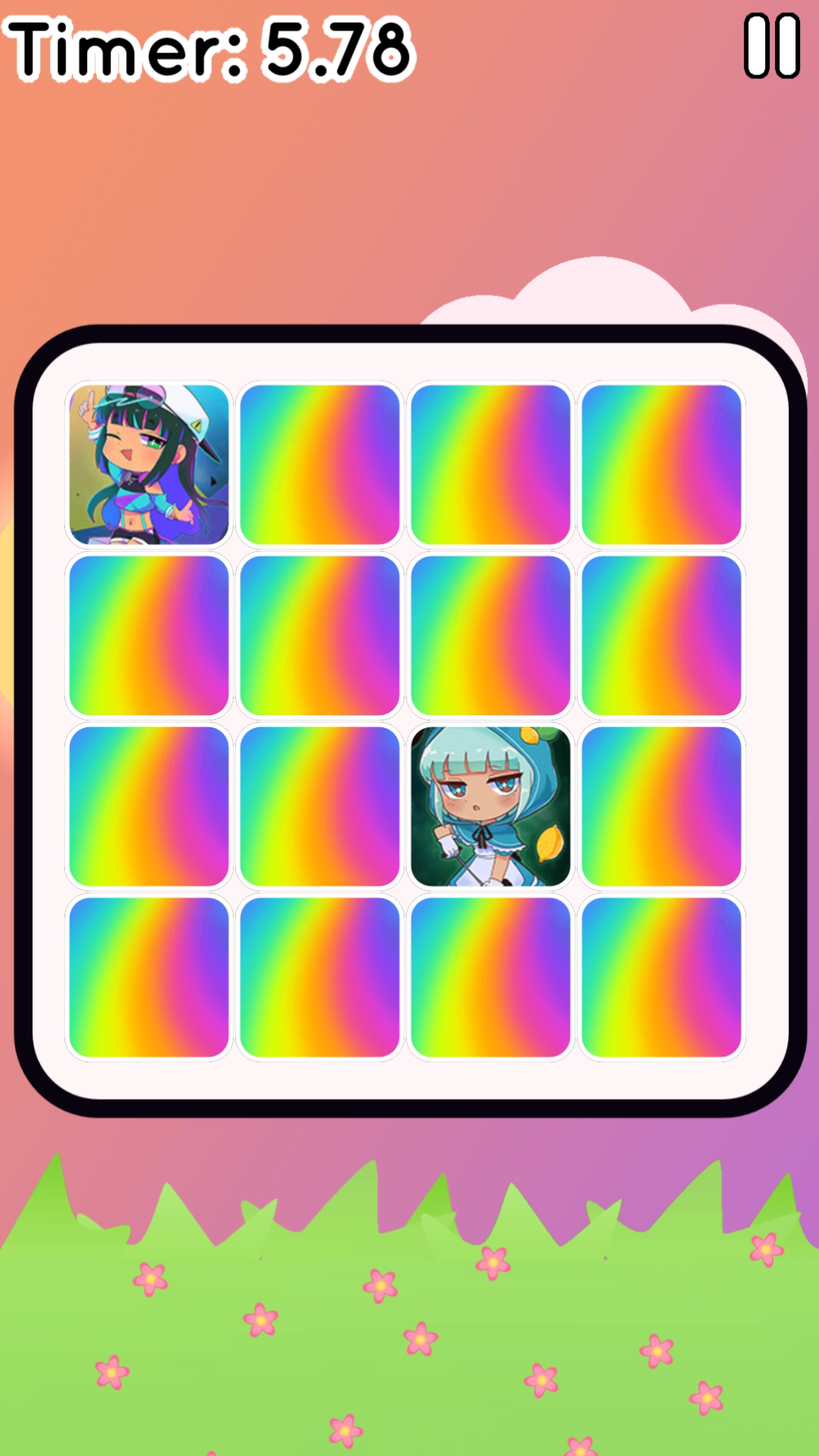 Cute Card Match Game Screenshot
