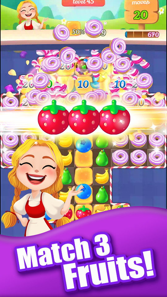 Screenshot 1 of ใหม่ Sweet Fruit Punch - เกมจับคู่ 3 ตัวต่อ 1.0.29
