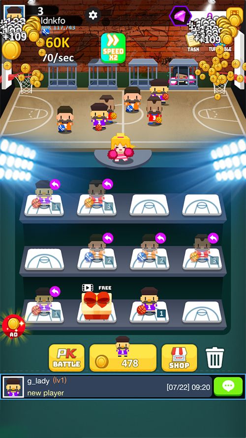Merge Stars - Basketball Tycoon screenshot game