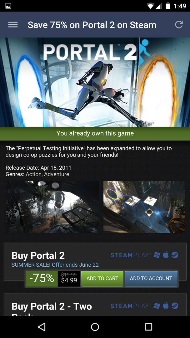 Screenshot of Steam