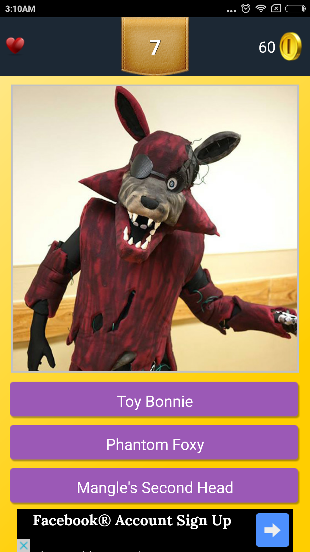 Cosplay Quiz for FNAF 遊戲截圖