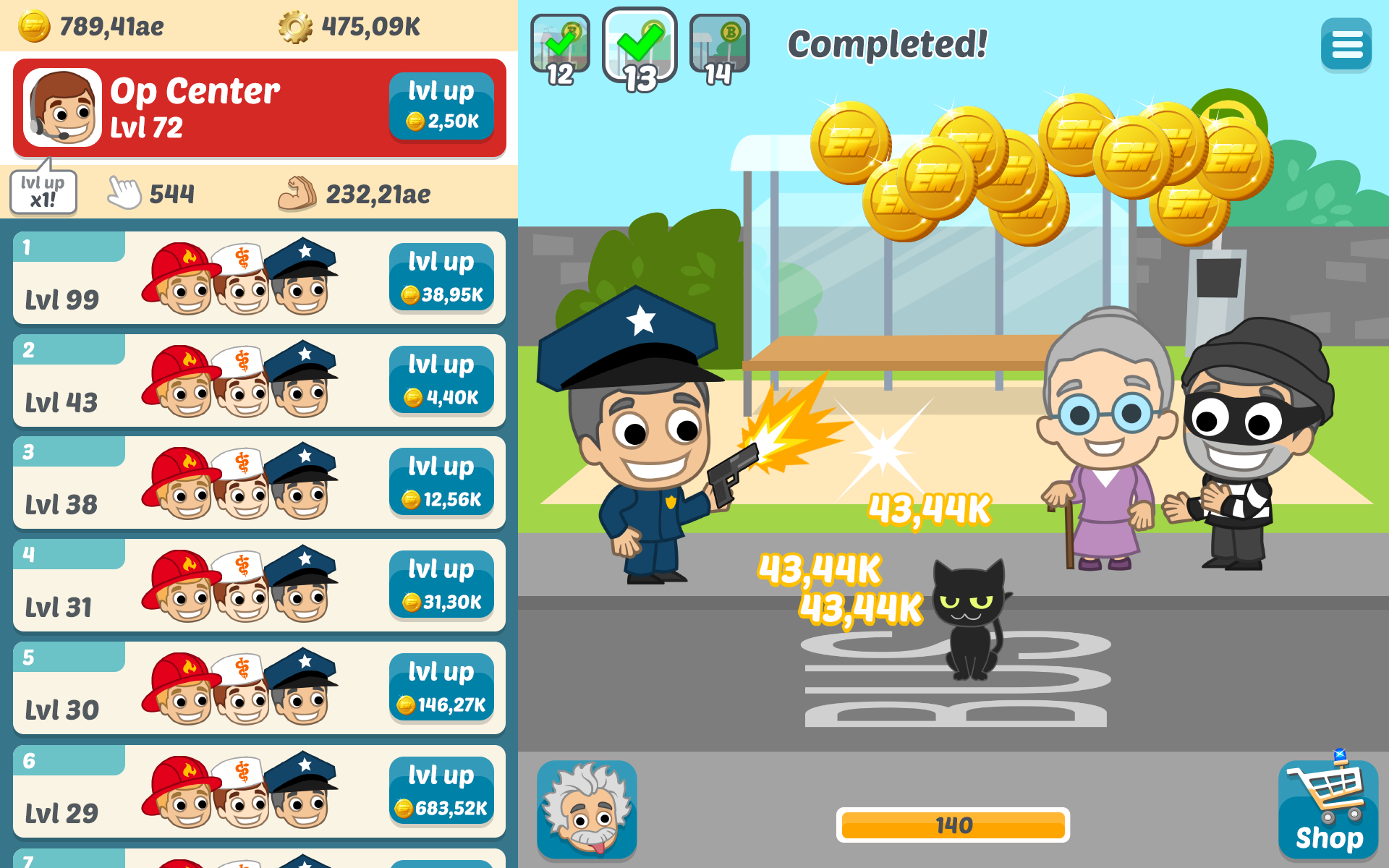 EMERGENCY Idle Tycoon – Granny, Cat & Thief Game Screenshot