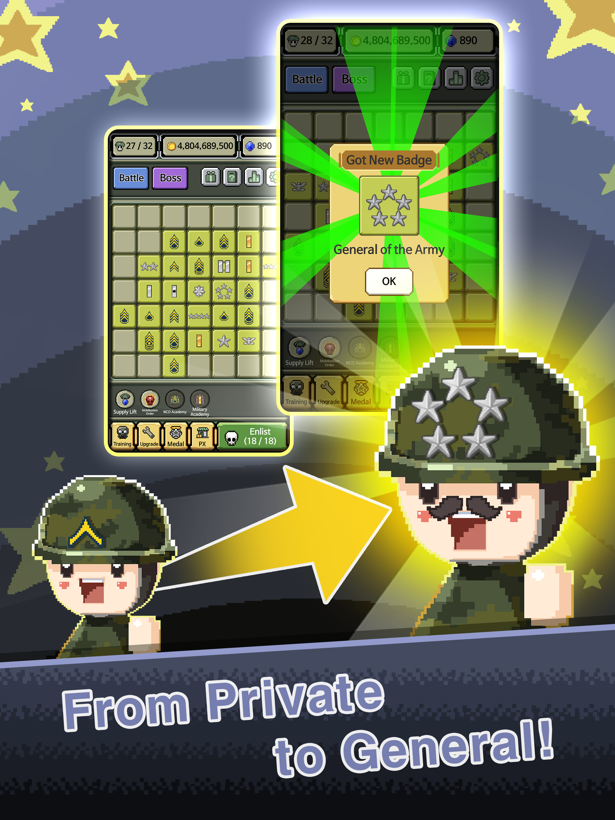 Raising Rank Insignia Game Screenshot