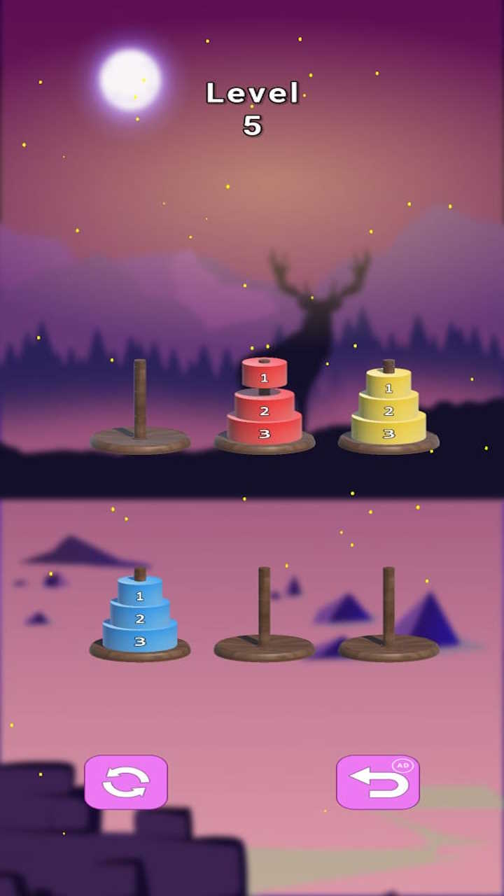 Tower Of Hanoi : Stack N Sort ゲームのスクリーンショット